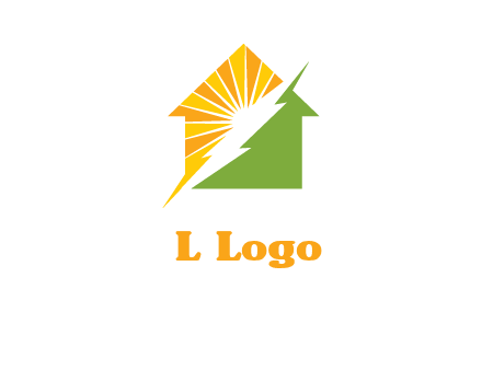 Lighting bolt House Logo