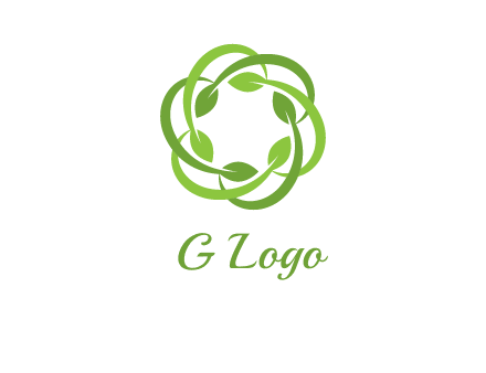 leaf swoosh rotation logo