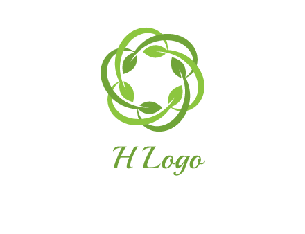 leaf swoosh rotation logo