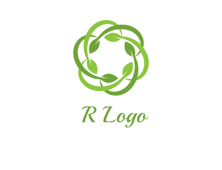 leaf swoosh rotation logo