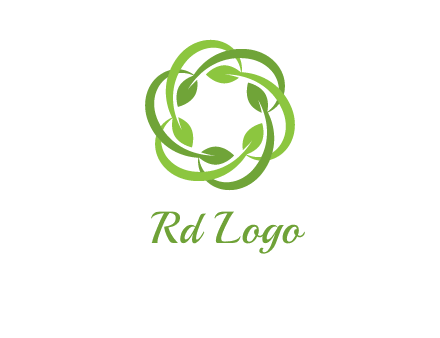 leaf swoosh rotation logo