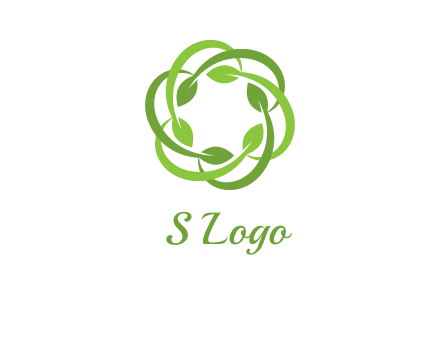 leaf swoosh rotation logo