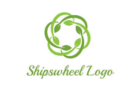 leaf swoosh rotation logo