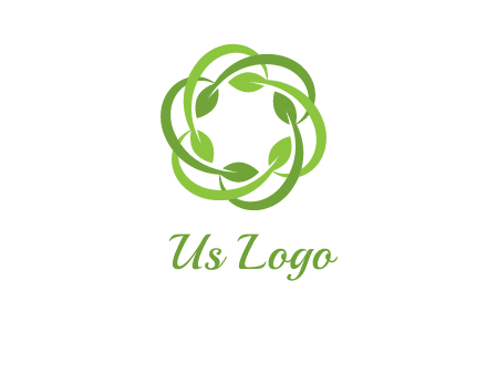 leaf swoosh rotation logo