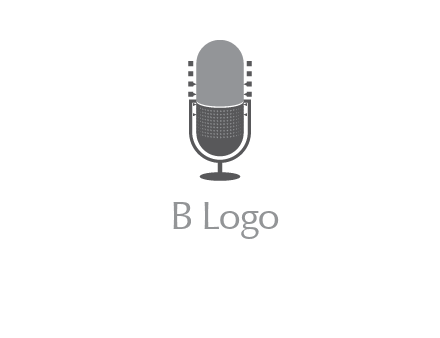 upright studio mic media logo icon