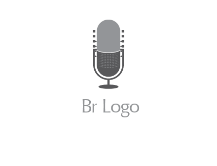 upright studio mic media logo icon