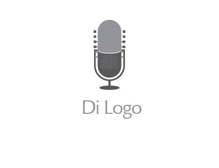 upright studio mic media logo icon