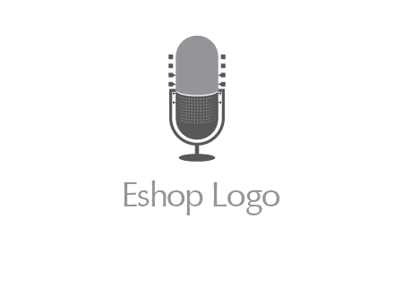 upright studio mic media logo icon