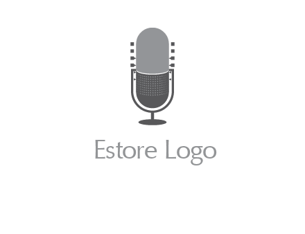 upright studio mic media logo icon