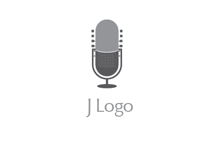 upright studio mic media logo icon