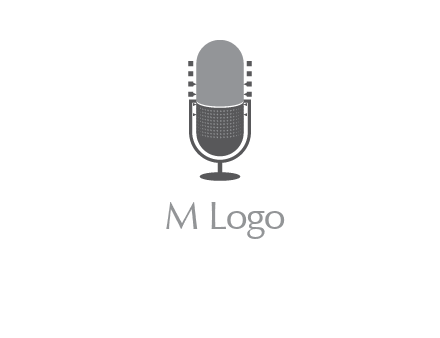 upright studio mic media logo icon