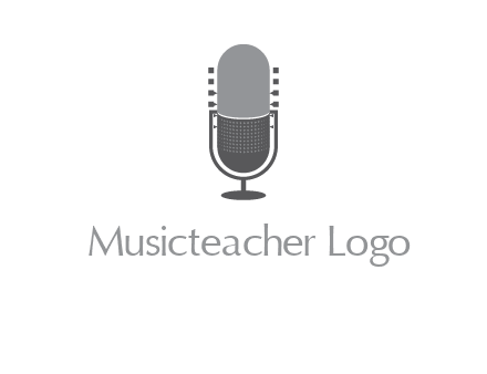 upright studio mic media logo icon