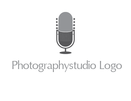 upright studio mic media logo icon