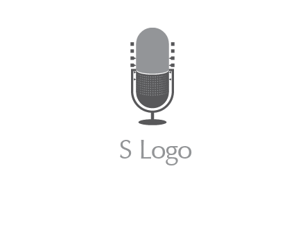 upright studio mic media logo icon