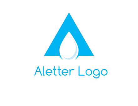 water drop in letter A logo