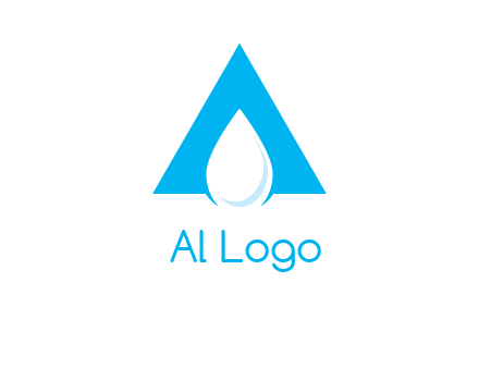 water drop in letter A logo