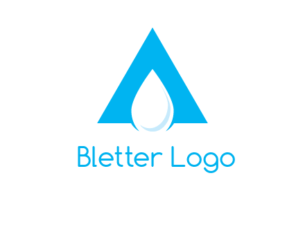 water drop in letter A logo