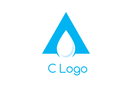 water drop in letter A logo