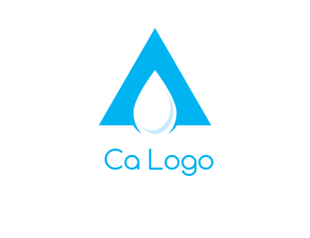 water drop in letter A logo