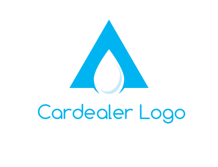 water drop in letter A logo