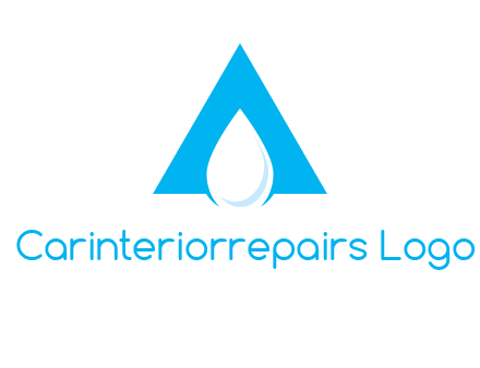 water drop in letter A logo