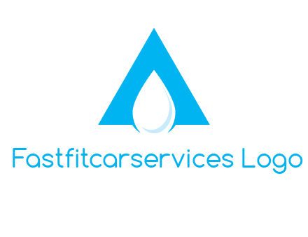 water drop in letter A logo