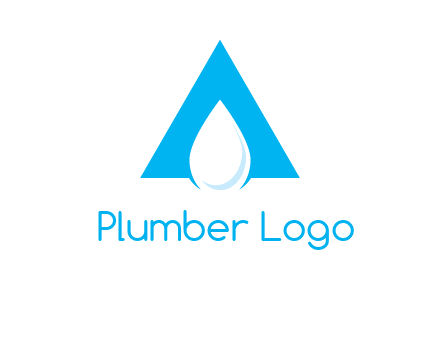 water drop in letter A logo