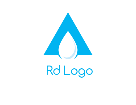 water drop in letter A logo