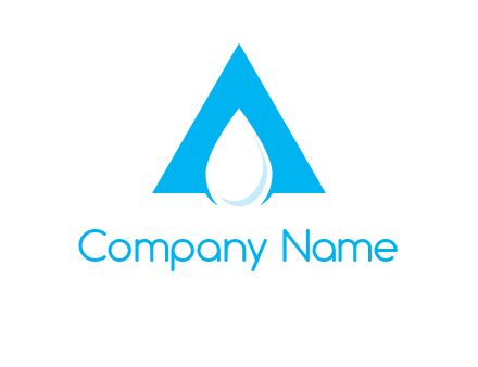 water drop in letter A logo