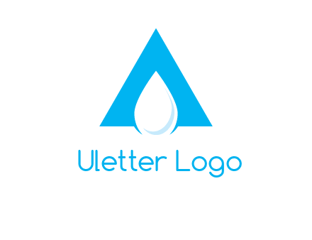 water drop in letter A logo