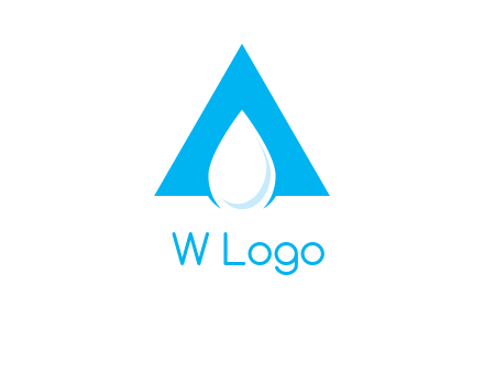 water drop in letter A logo