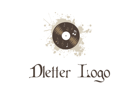 disc with music notes and splatter logo