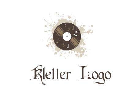 disc with music notes and splatter logo