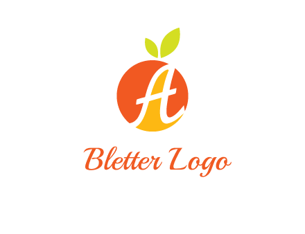 letter A in fruit logo