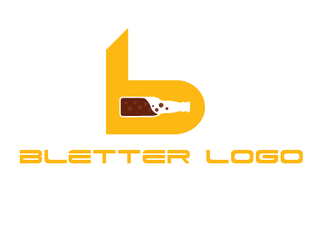 beer bottle letter B logo