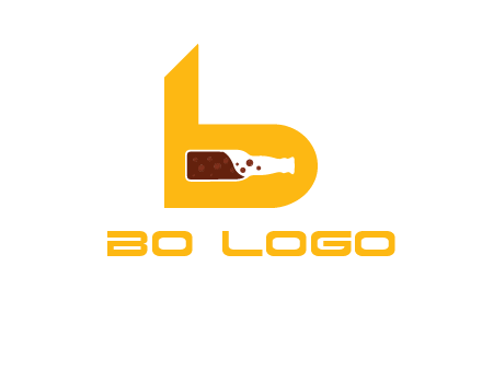 beer bottle letter B logo