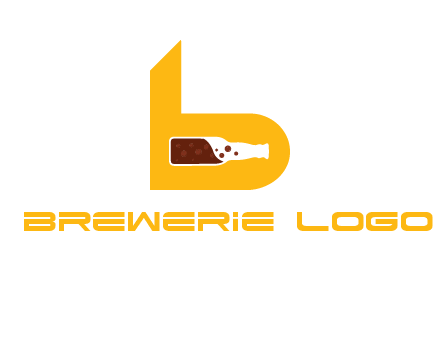 beer bottle letter B logo