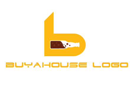 beer bottle letter B logo