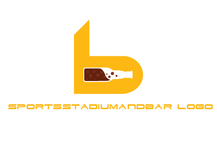 beer bottle letter B logo