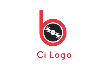 music disc in letter B logo