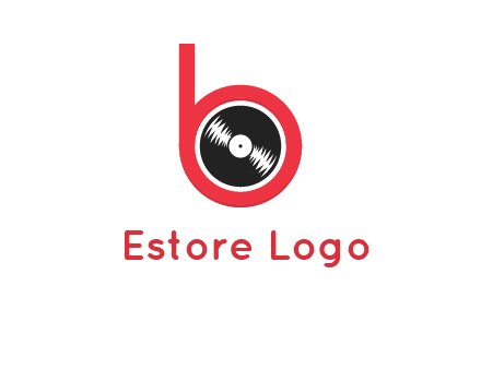 music disc in letter B logo