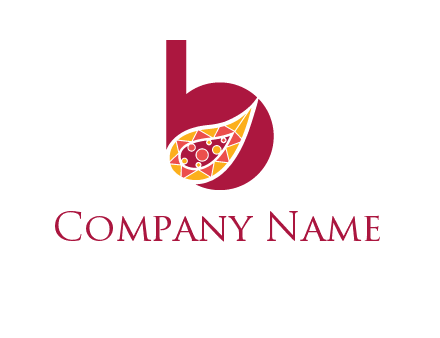 letter B and abstract leaf logo