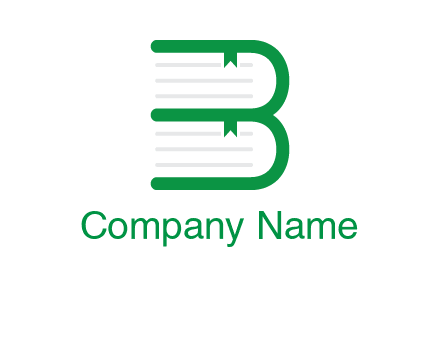 letter B book logo