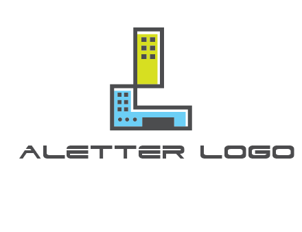 geometric letter L building logo