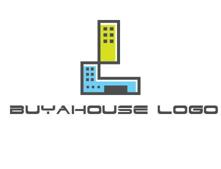 geometric letter L building logo