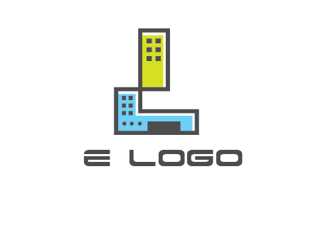 geometric letter L building logo