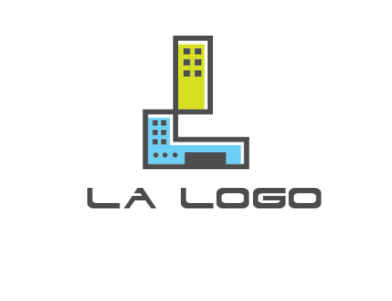 geometric letter L building logo