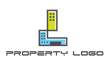 geometric letter L building logo