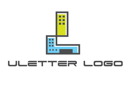 geometric letter L building logo