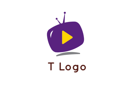 play triangle in round TV logo